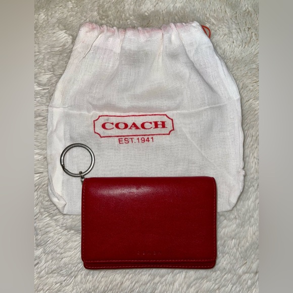 Coach Handbags - 🔥 VINTAGE COACH RED MULTIPLE-FUNCTION KEYCHAIN WALLET WITH DUSTBAG. 🔥